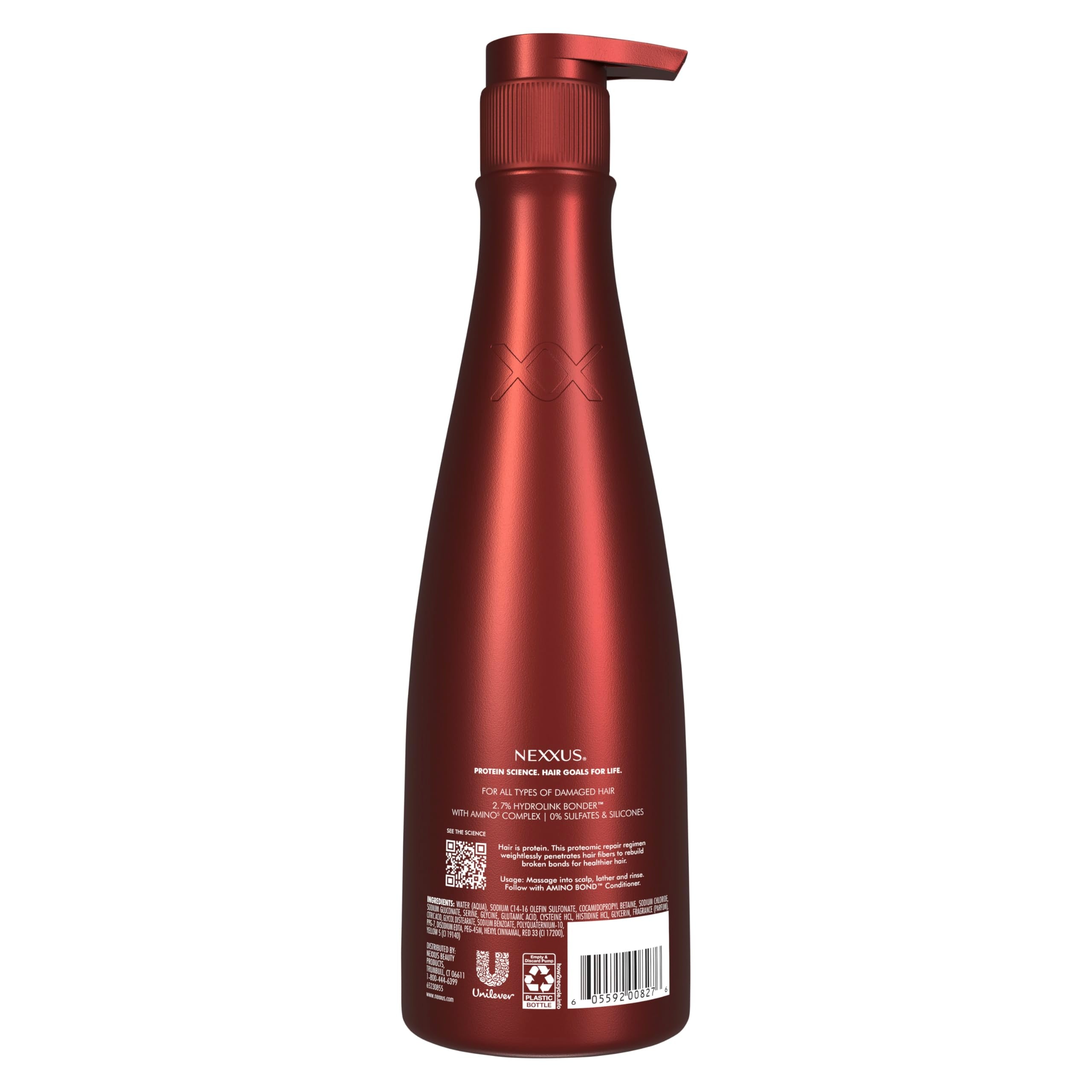 Nexxus Amino Bond proteinefusion dentro de la fibra capilar reconstruye enlaces y aporta estabilidad.