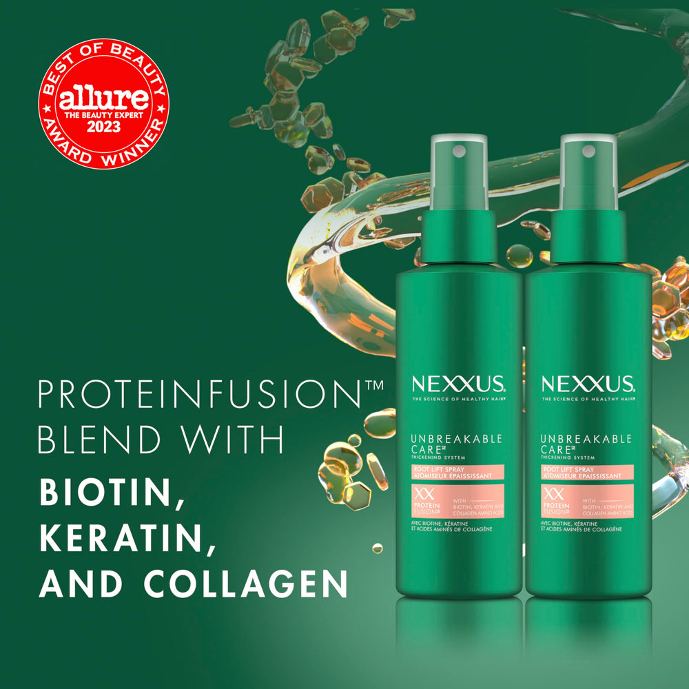 Nexxus cabello con volumen visible y cuerpo natural