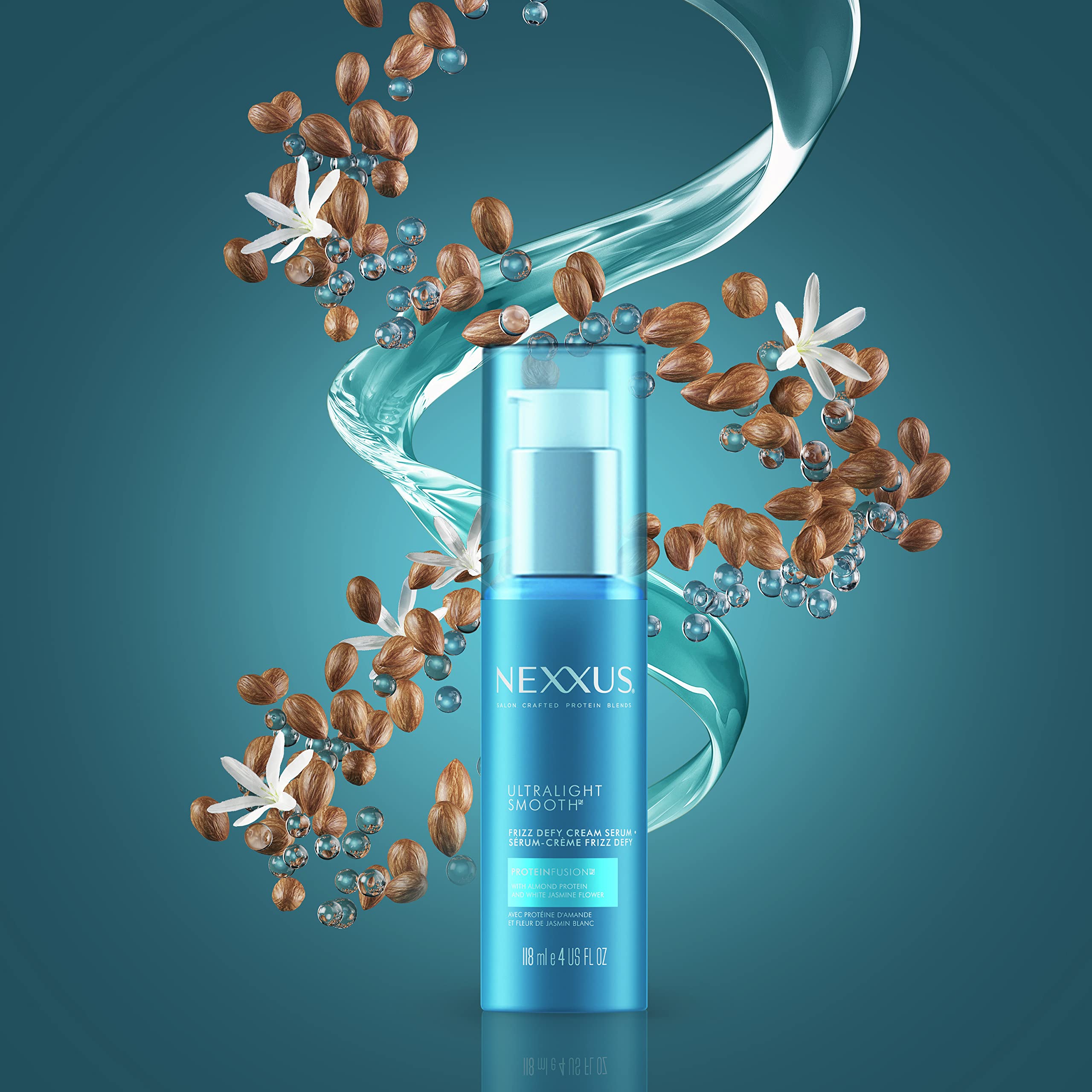 Nexxus cabello suave, antes y después tras uso del suero