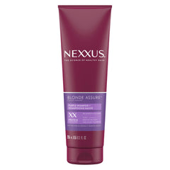 Nexxus champú morado para cabello rubio, botella morada, neutraliza tonos amarillos