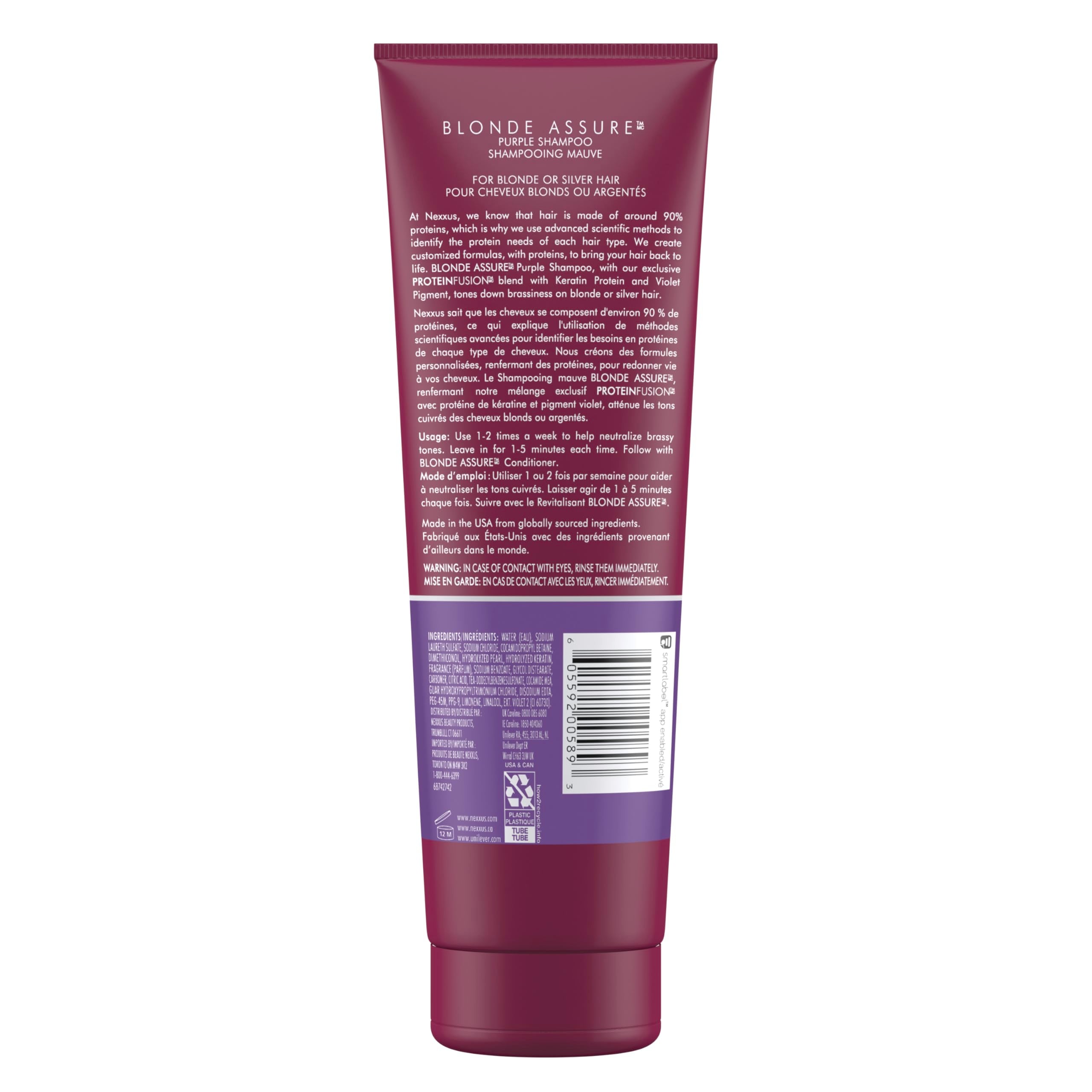 Nexxus champú morado para rubios, tono frío y brillo mejorado