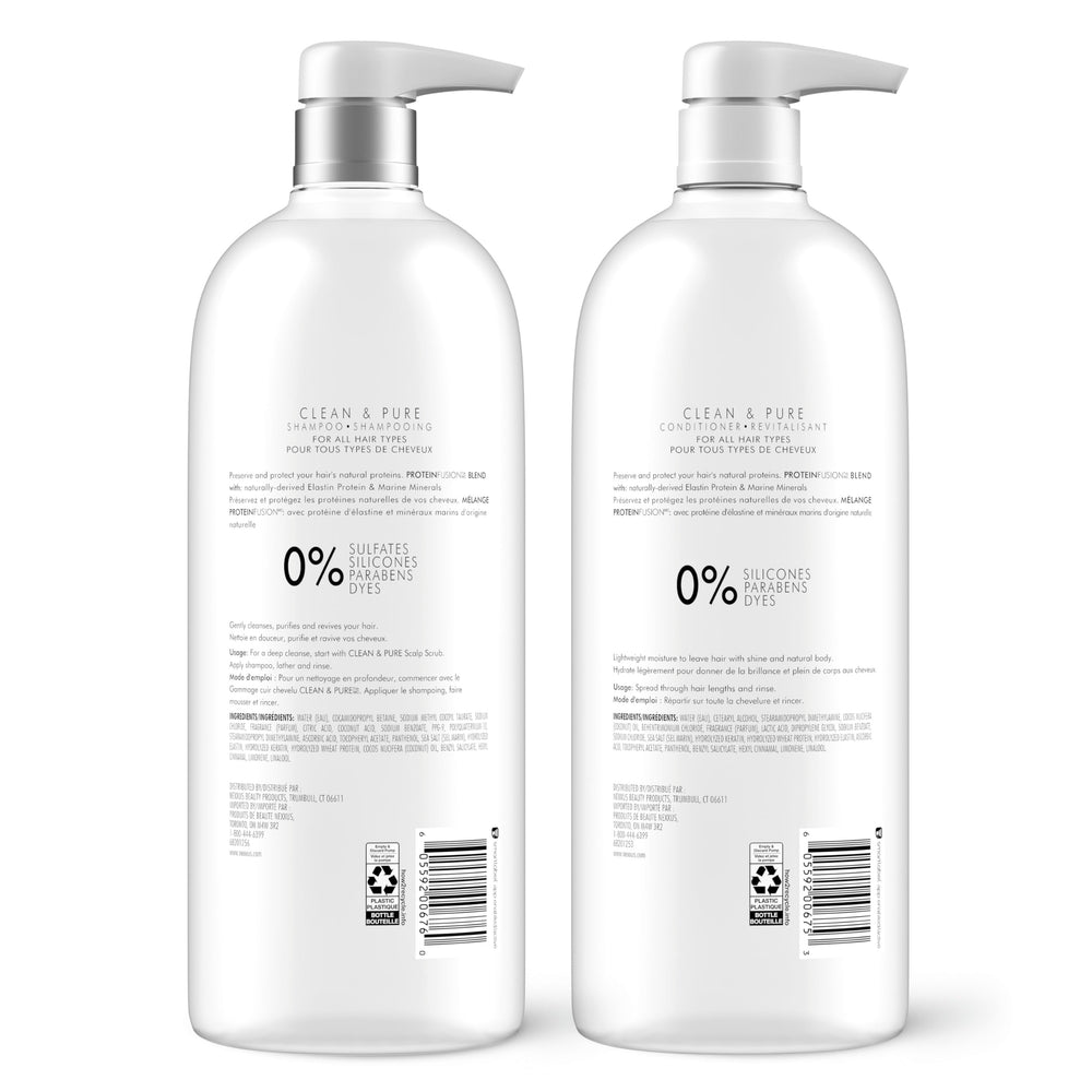 Nexxus Clean & Pure detox conditioner bottle for smooth, hydrated hair.