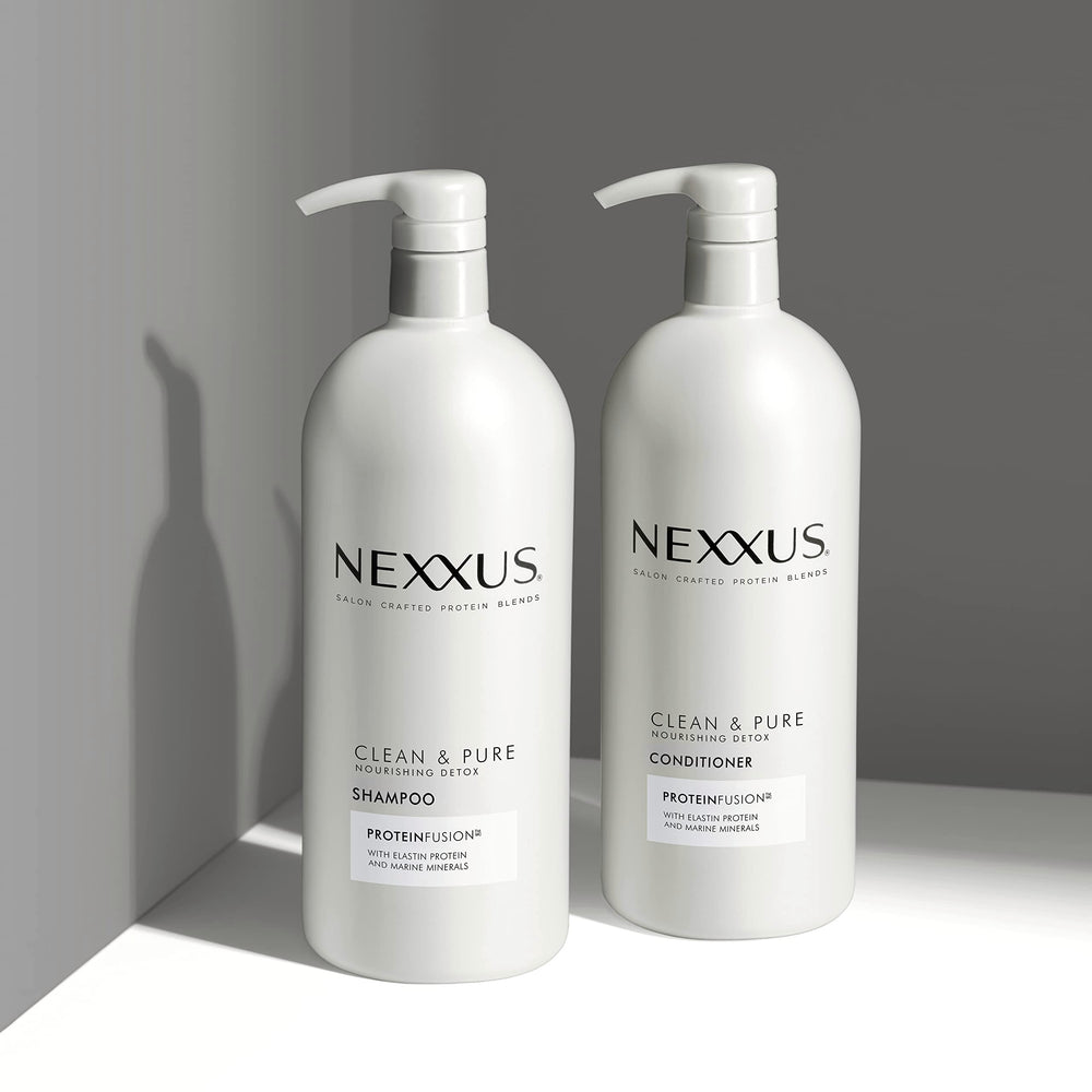 Detox routine steps graphic for Nexxus Clean & Pure.