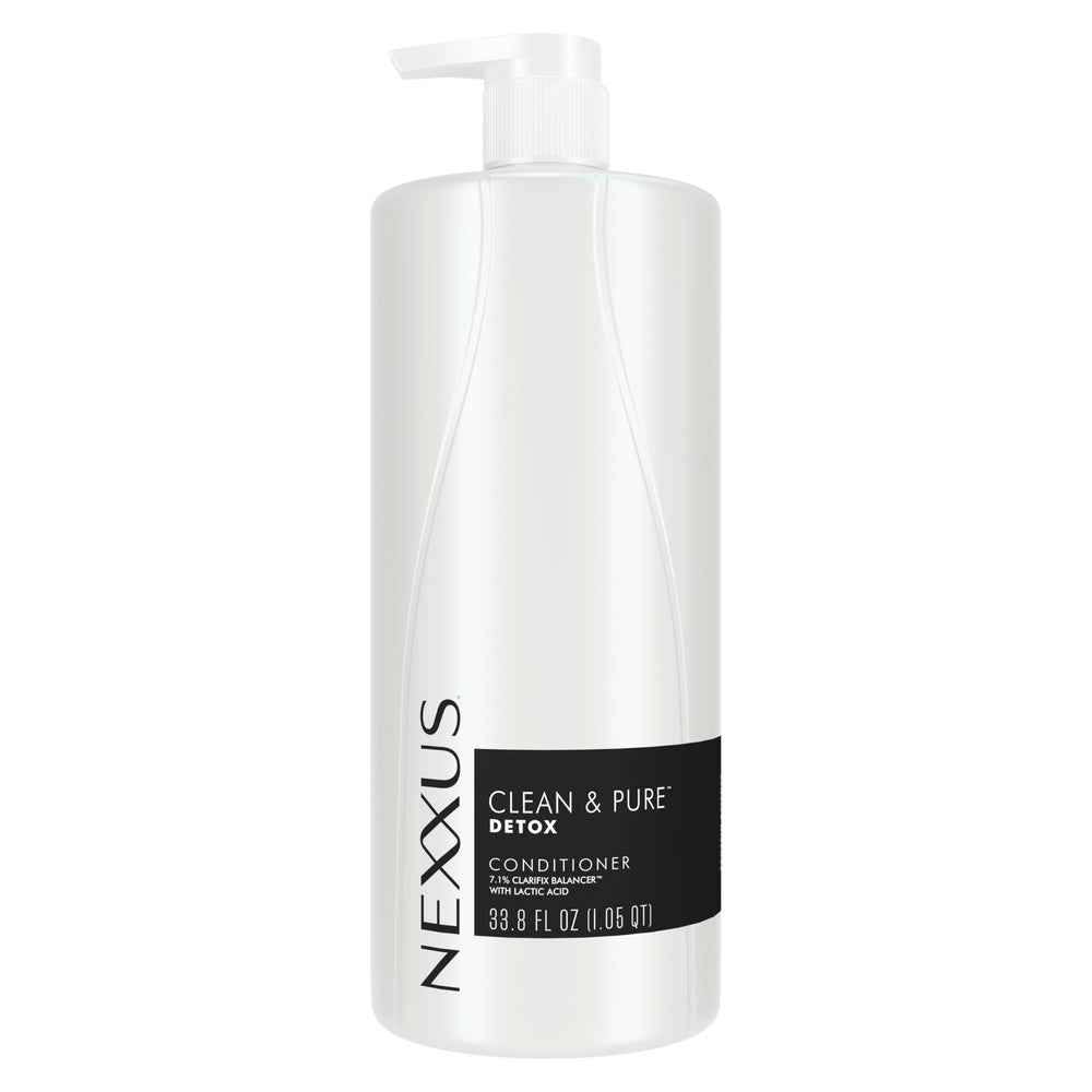 Nexxus Clean & Pure conditioner bottle for detox and hydration.