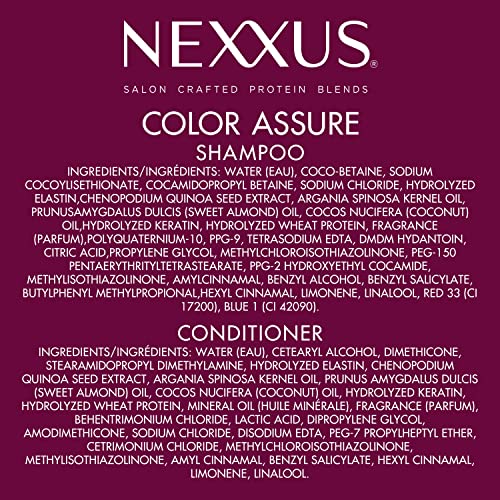 Nexxus Color Assure routine steps image illustrating two-step color care.
