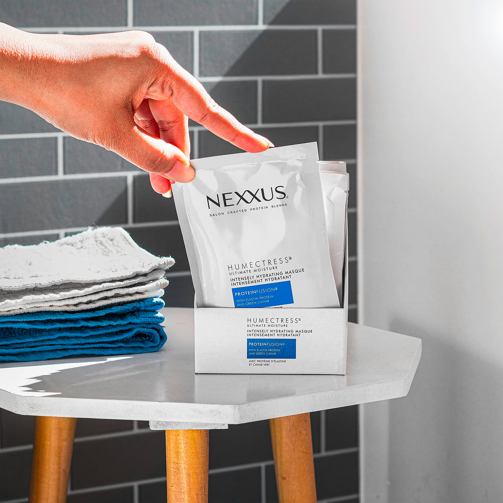 Nexxus dry-hair-before-after hints at smoother movement.