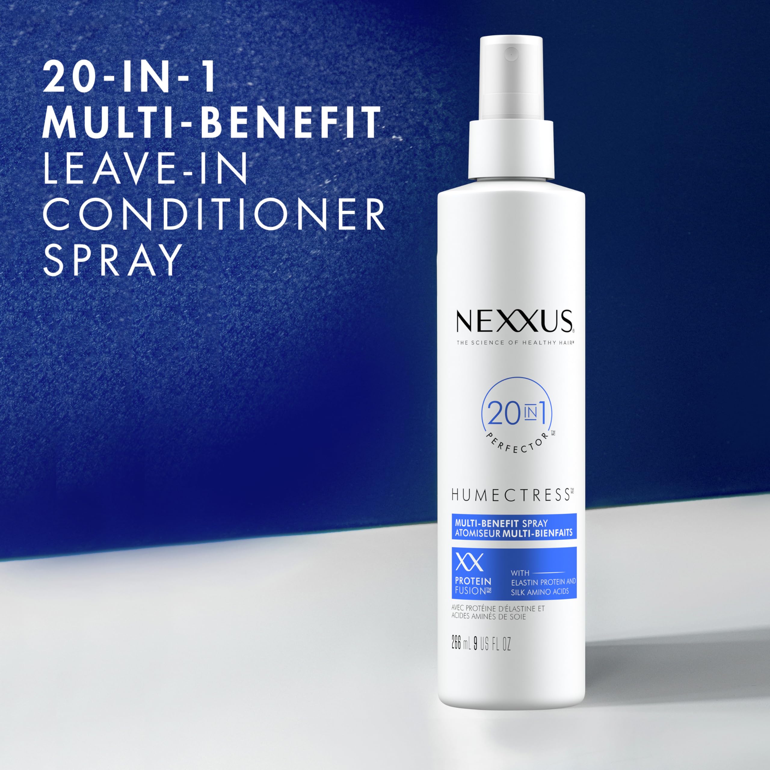 Nexxus Humectress 20-in-1 formula taming frizz and boosting shine
