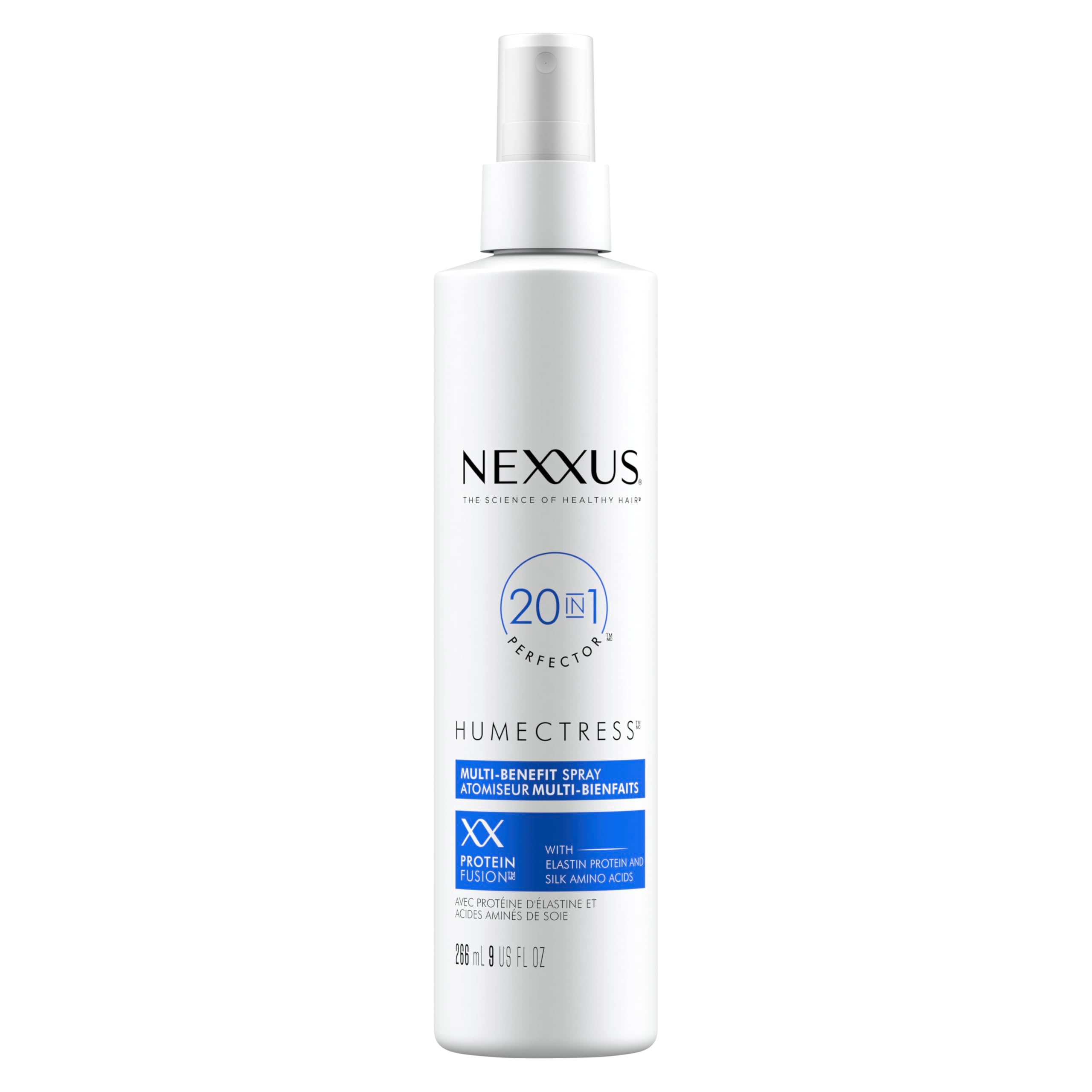 Nexxus Humectress leave-in spray bottle for frizz control and hydration