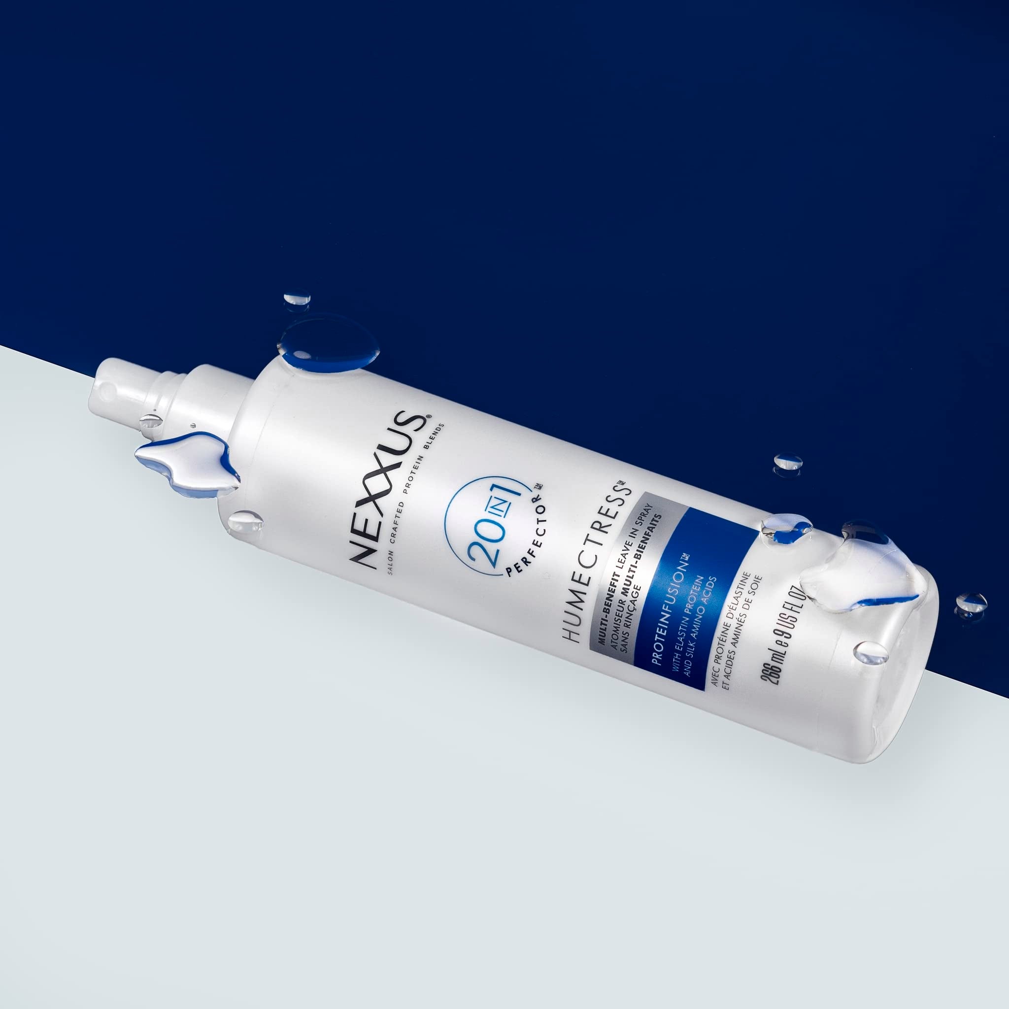 Nexxus Humectress leave-in spray for dry hair care and revival