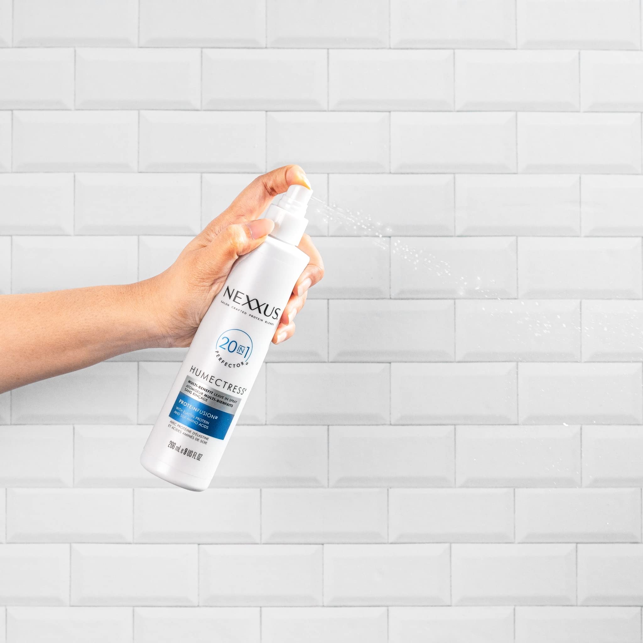 Nexxus Humectress spray on waves and curls with definition