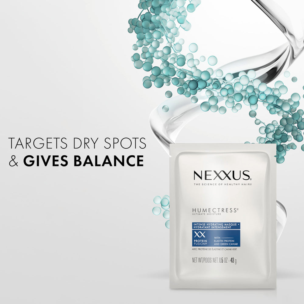 Nexxus Humectress masque-ingredients-glycerine highlights moisture-binding formula.