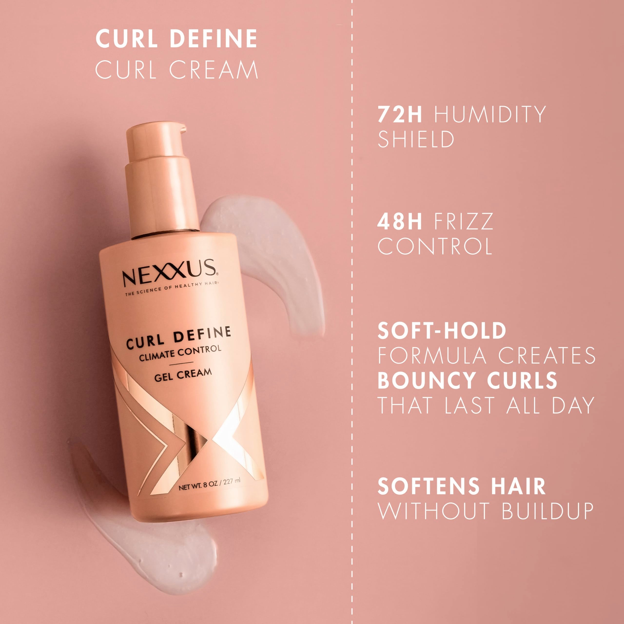 Nexxus bote con protección de humedad 72 h para rizos.
