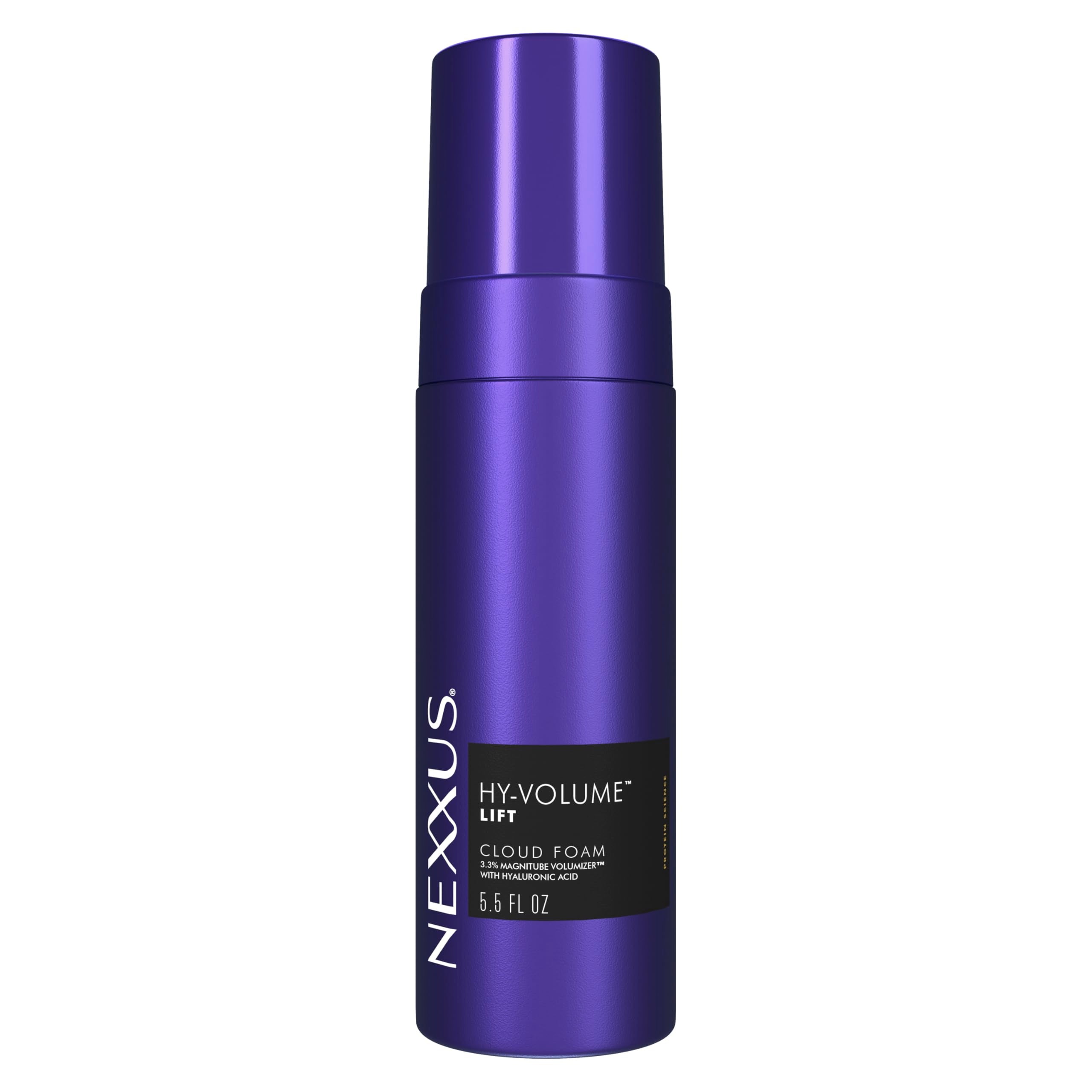 Nexxus Hy-Volume Cloud Foam muestra el envase listo para uso diario con volumen ligero
