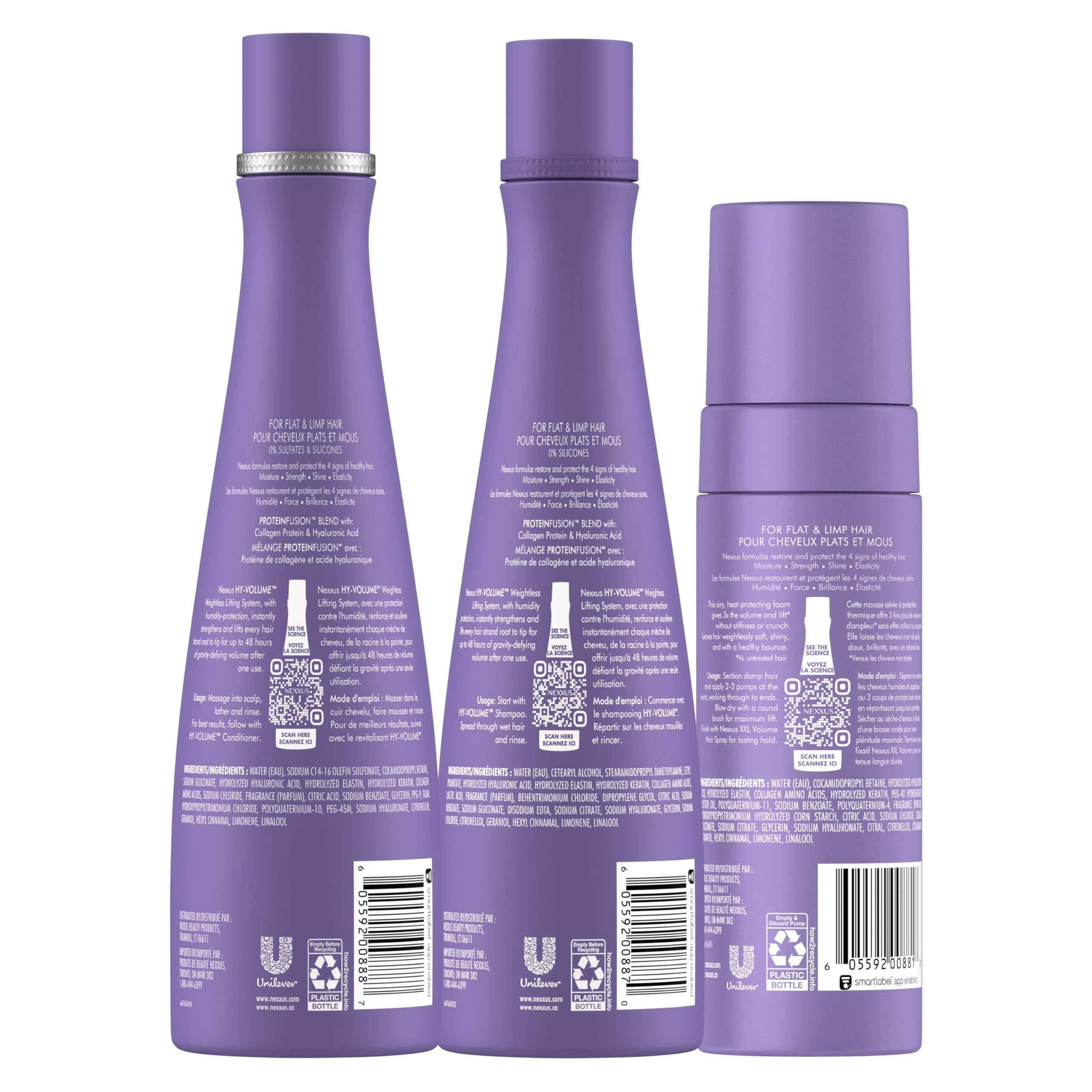 Nexxus HY-VOLUME conditioner tube delivering shine and smooth manageability