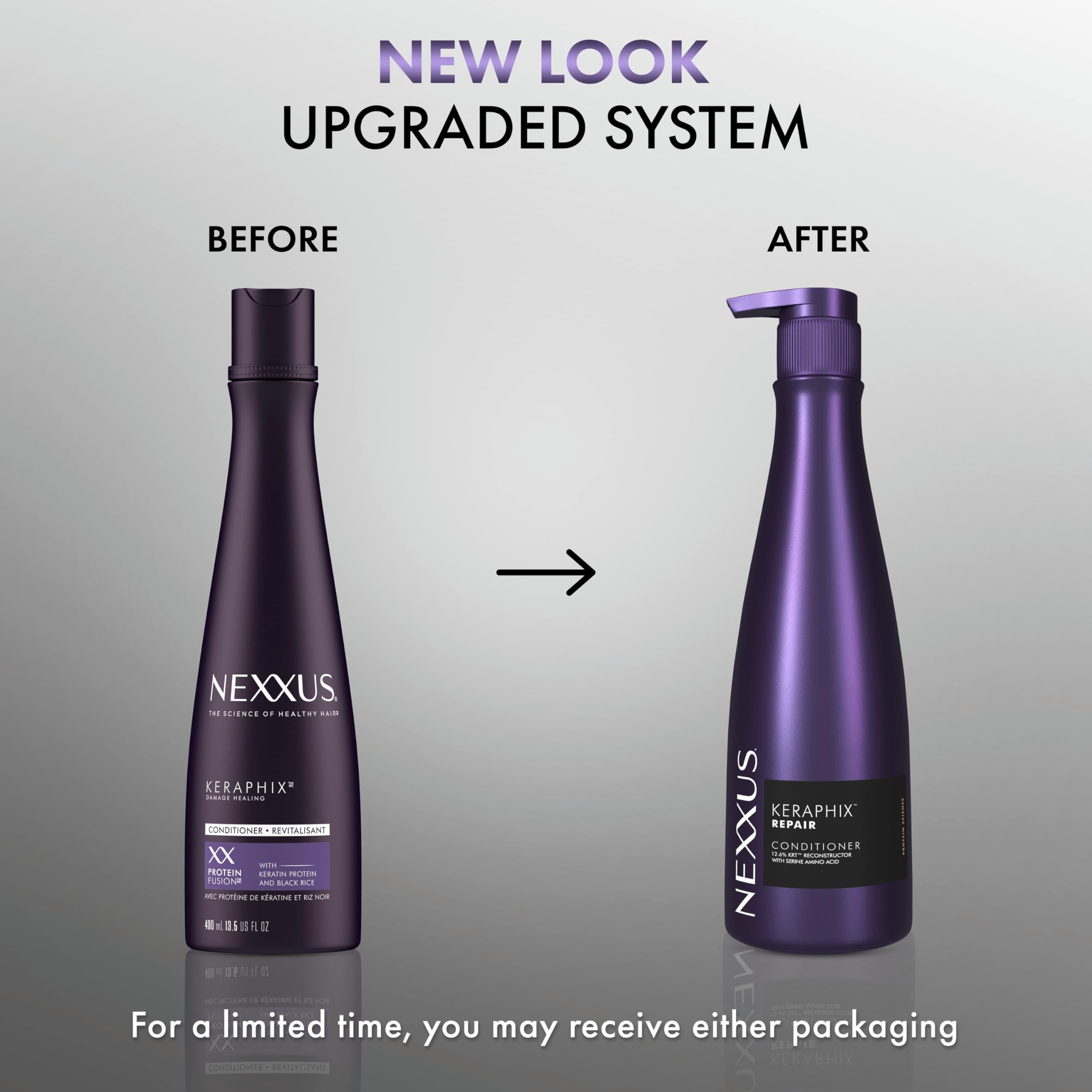 Nexxus Keraphix aplicación entre las manos, distribución uniforme para el cabello.