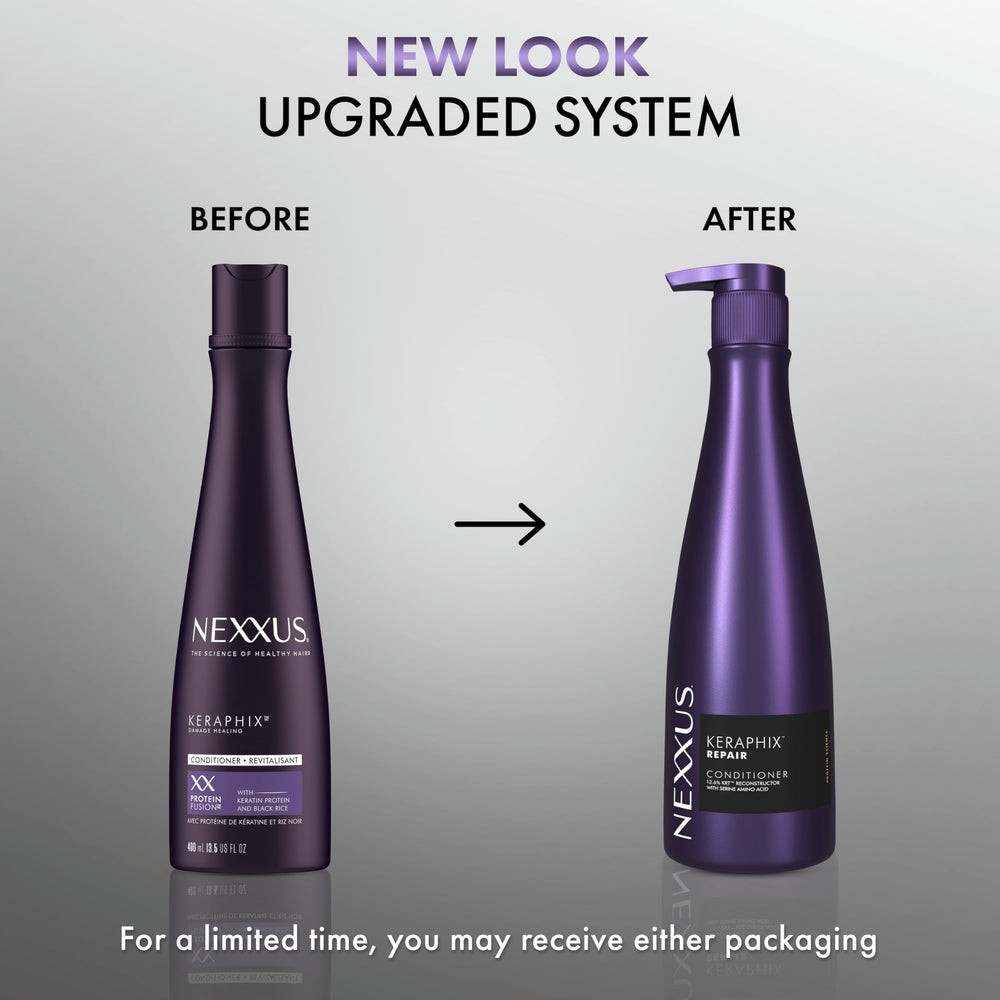Nexxus Keraphix aplicación entre las manos, distribución uniforme para el cabello.