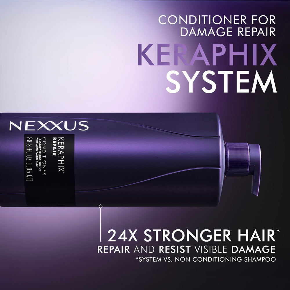 Nexxus Keraphix conditioner texture closeup reveals creamy formula for repair