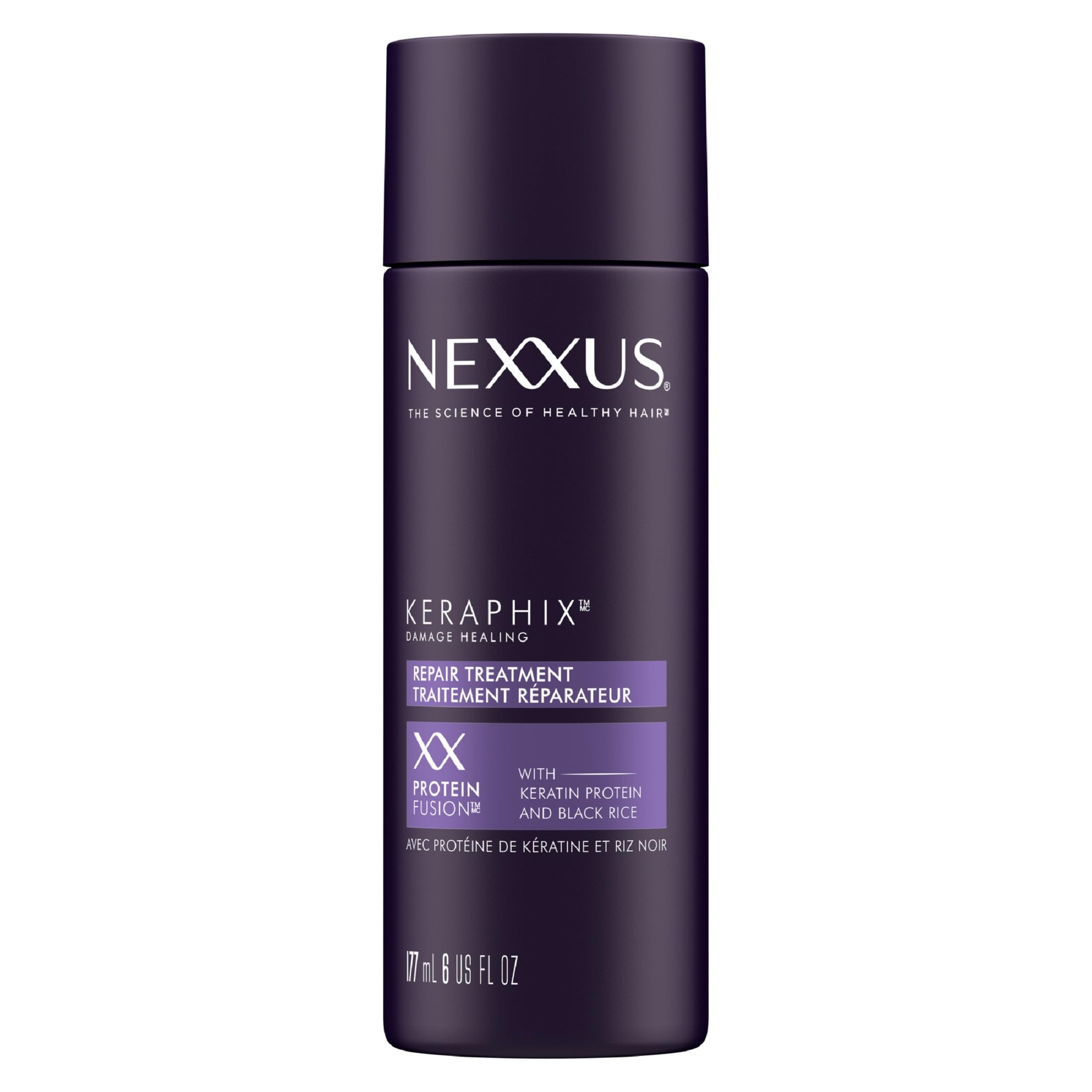 Nexxus Keraphix crema reparadora pre-lavado lista para aplicar suavemente el cabello