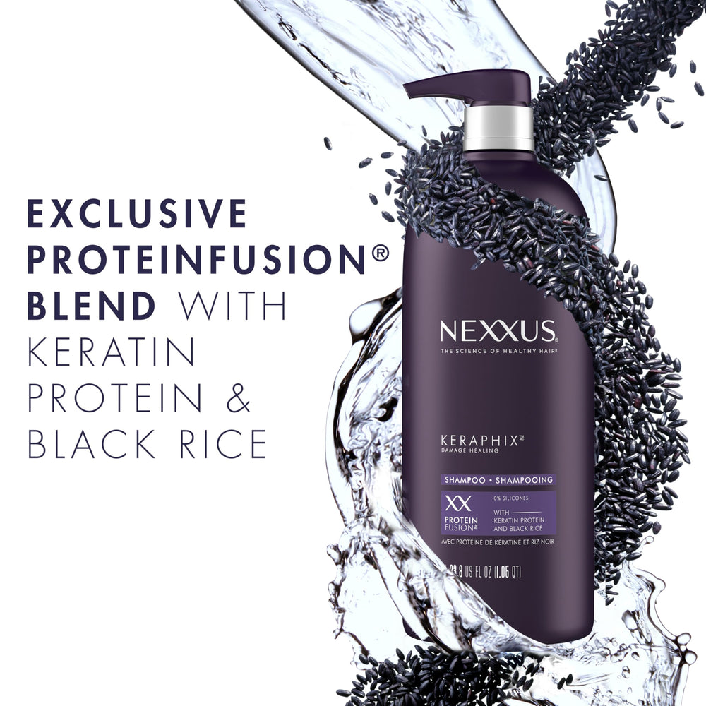 Close-up of Keratin Protein and Black Rice ingredients in Keraphix