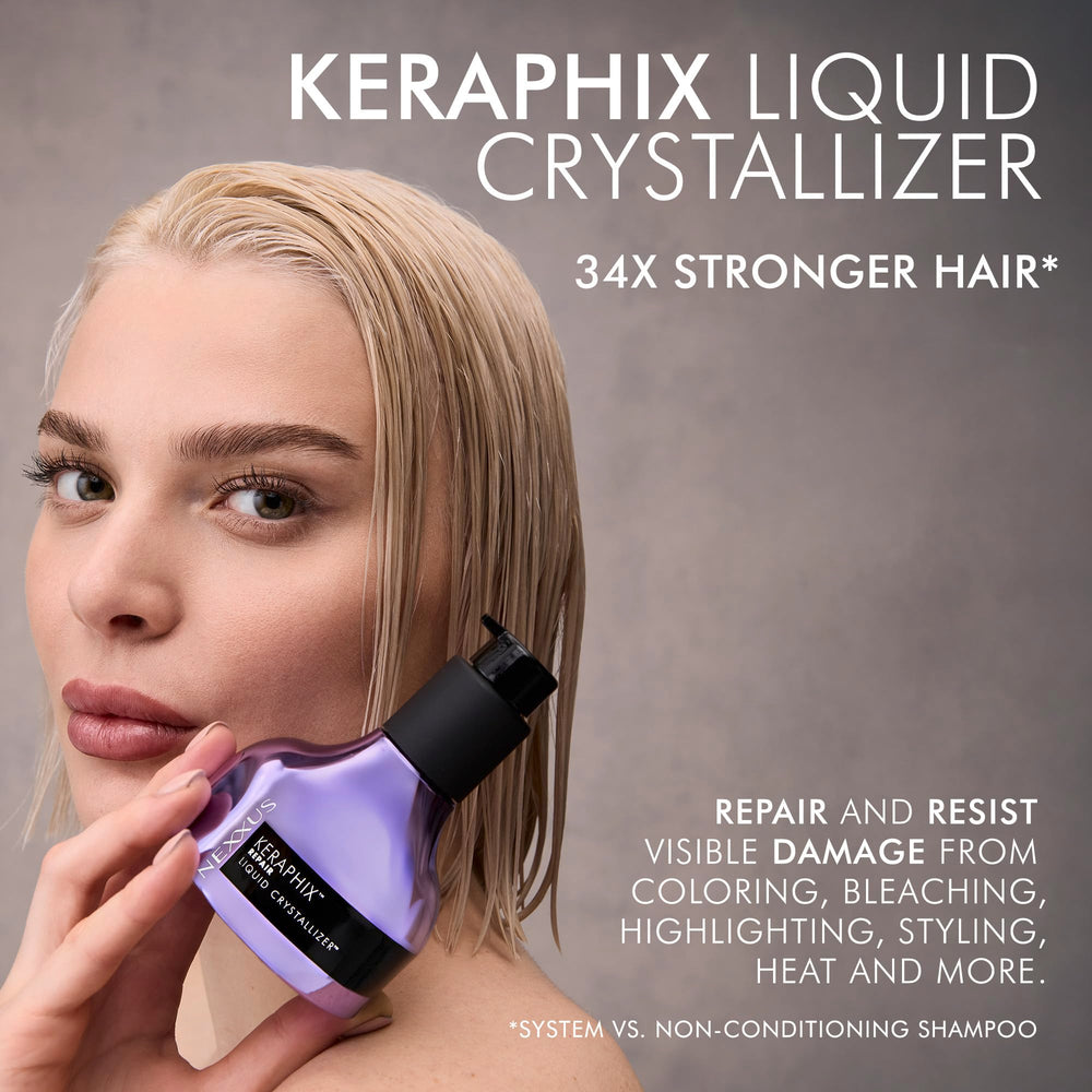 Nexxus KERAPHIX Liquid Crystallizer cuticle boost indicates stronger strands