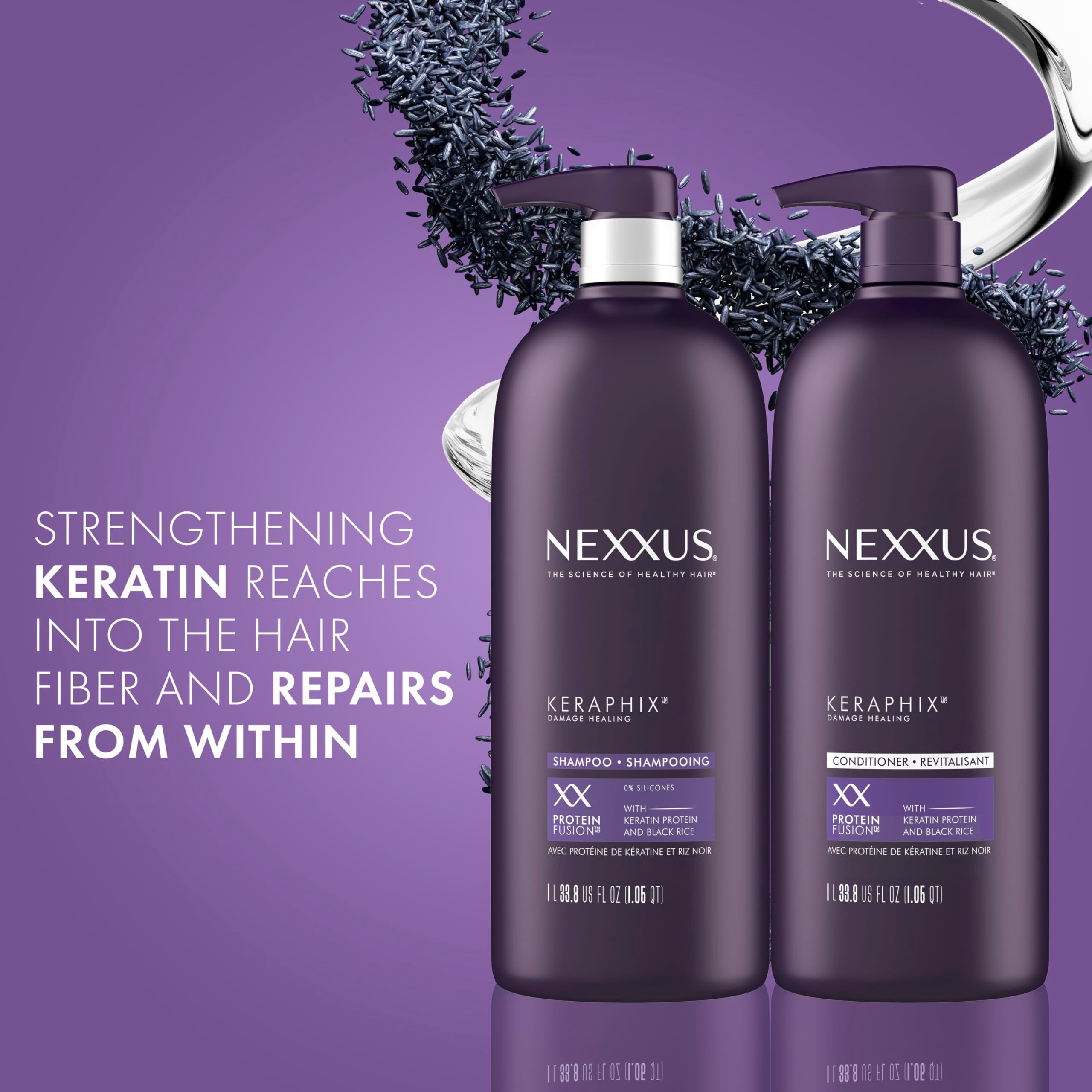 Three Nexxus Keraphix masks ready for deep conditioning sessions