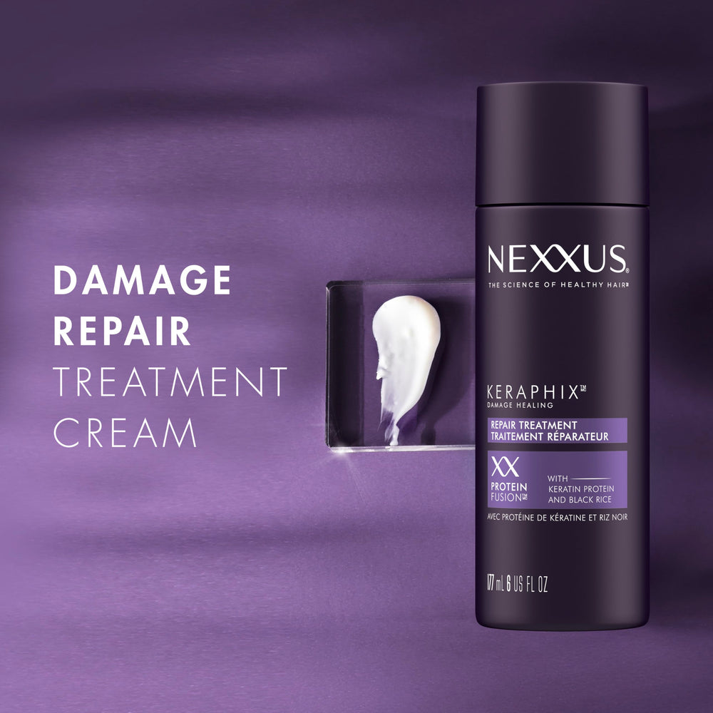 Nexxus Keraphix con Proteinfusion, keratina y arroz negro para fortalecer el cabello