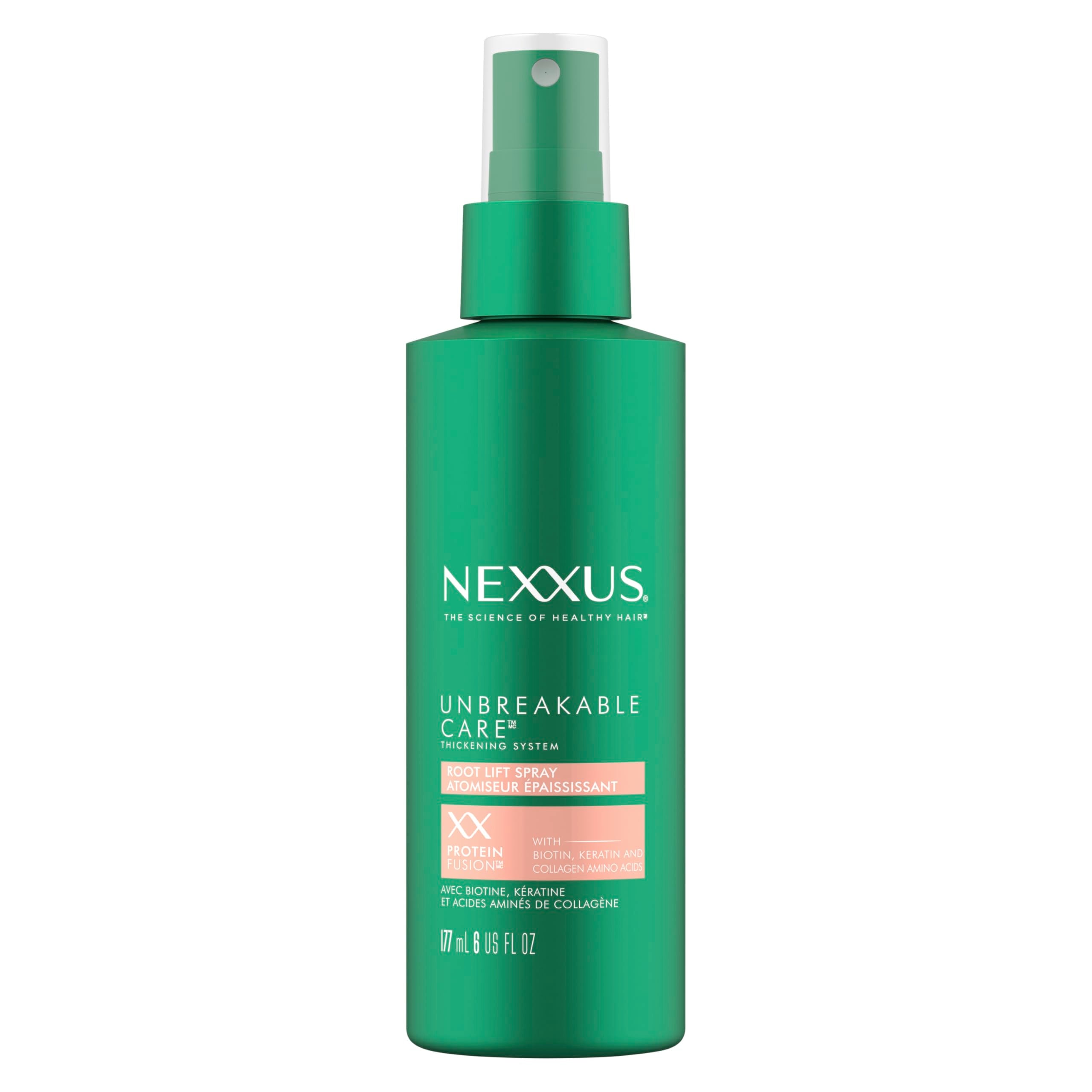 Nexxus levantamiento de raiz spray muestra volumen desde la raiz para densidad