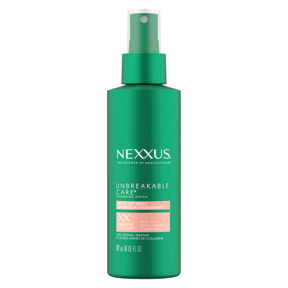 Nexxus levantamiento de raiz spray muestra volumen desde la raiz para densidad