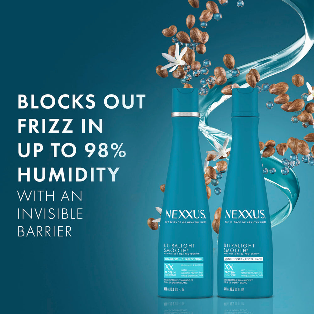 Nexxus Ultralight Smooth Conditioner bottle highlighting lightweight hydration.