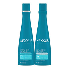 Nexxus Ultralight Smooth Shampoo bottle showing weightless frizz control.