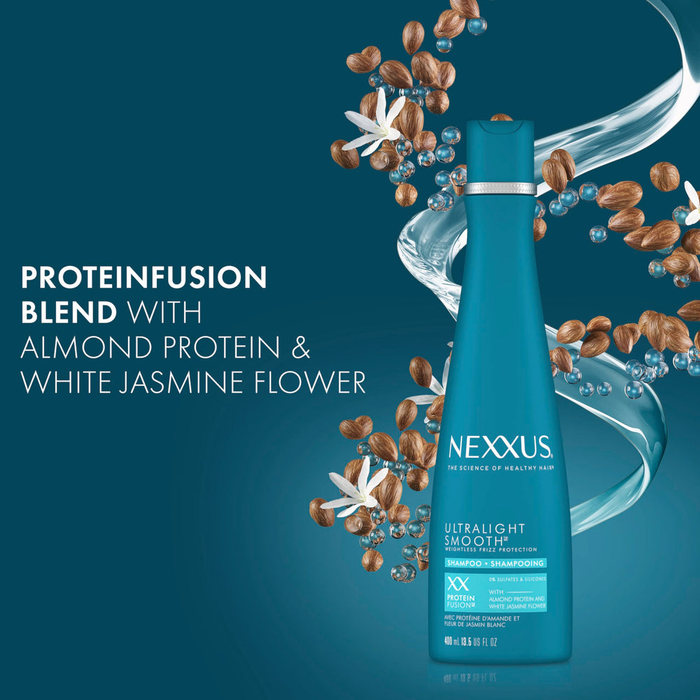 Nexxus Ultralight Smooth System, sistema ligero, incluye acondicionador para suavidad duradera.