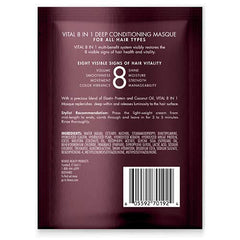 Nexxus Vitall 8-In-1 Masque cream highlighting protein-rich formula for smoother strands.