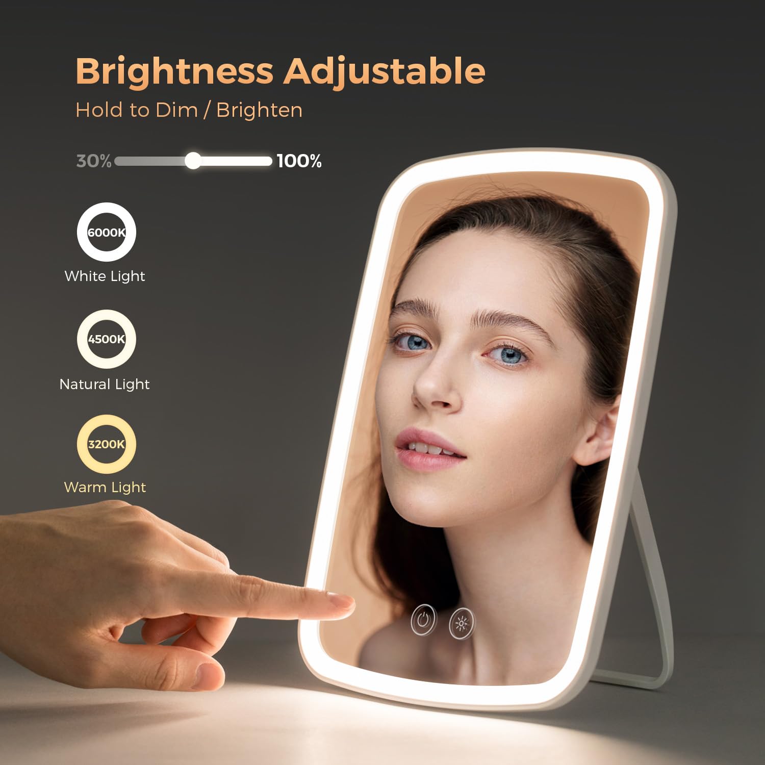 NEZZOE rechargeable mirror with USB-C charging for on-the-go use