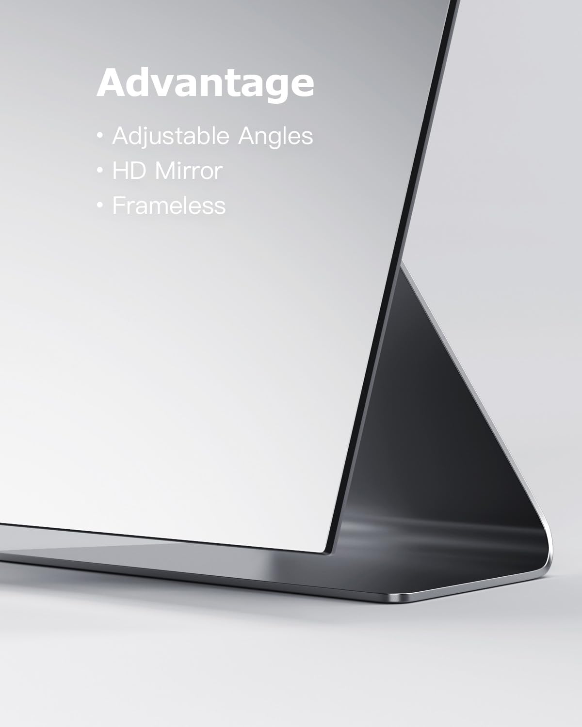 NEZZOE free-standing mirror for desks, vanities, or windowsills.