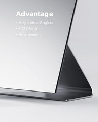 NEZZOE free-standing mirror for desks, vanities, or windowsills.