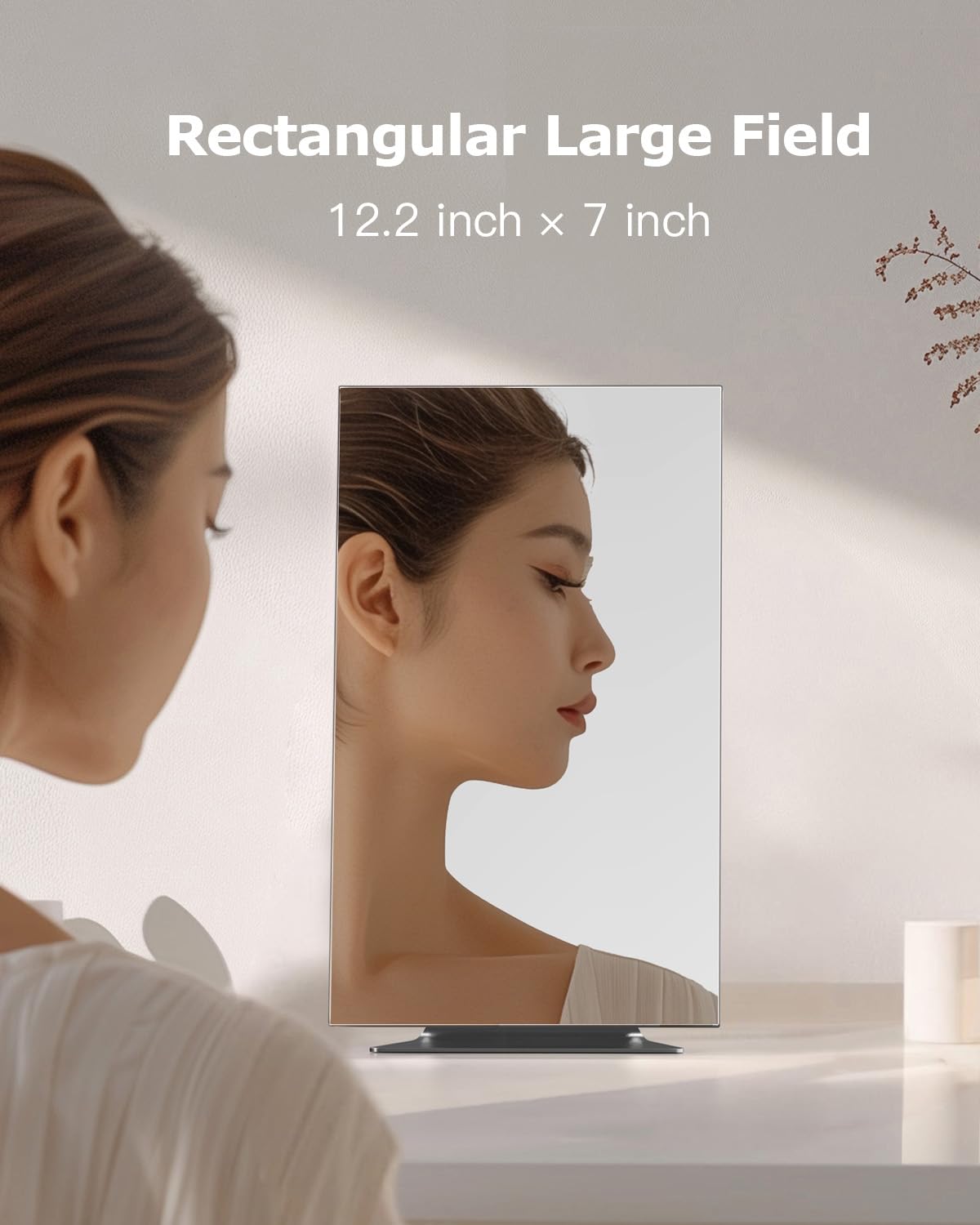 NEZZOE mirror with adjustable angle for easy grooming tasks.