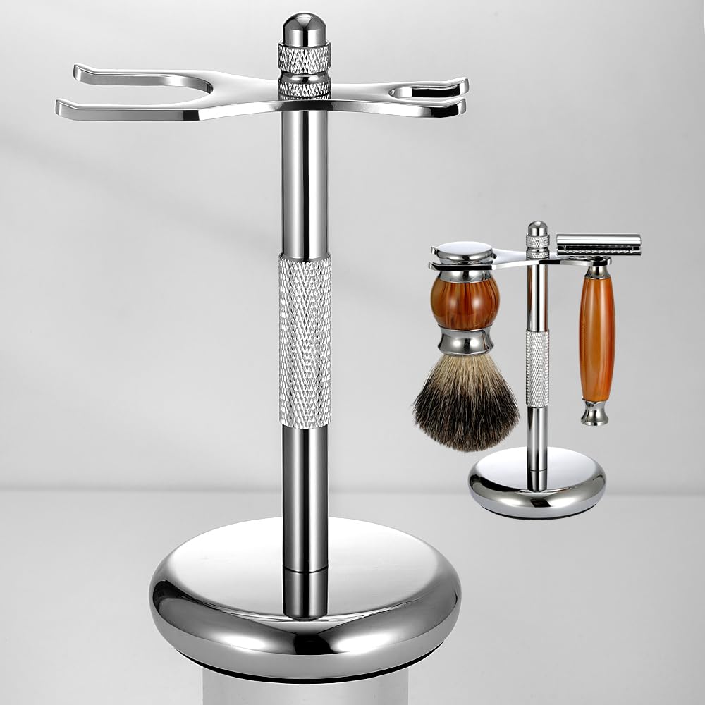 Nfijnlt razor stand with metal base keeps razor steady and organized for daily use.