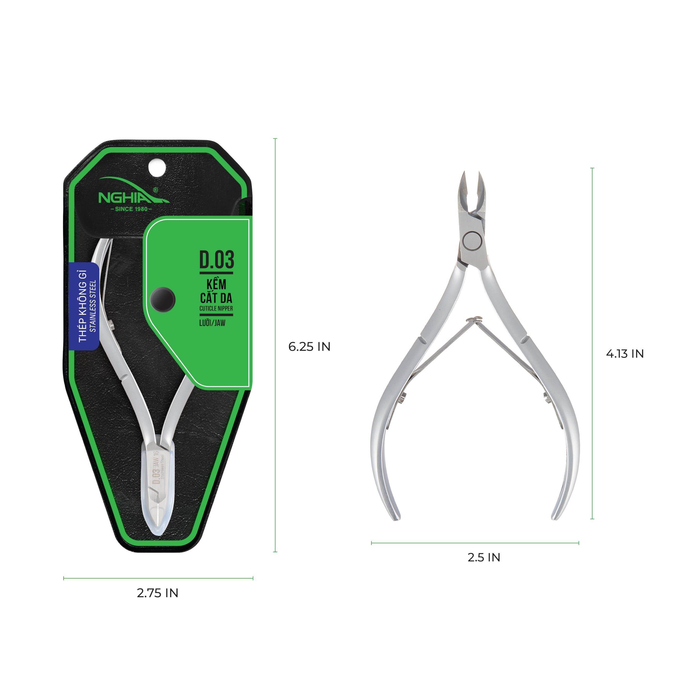 Nghia cuticle nipper D-03 Jaw 14 ergonomic handle for comfortable use