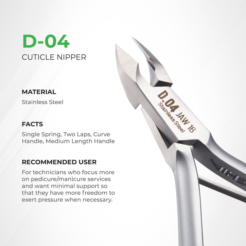 NGHIA Cuticle Nipper D-04 JAW 14 tip angle focusing on blade depth