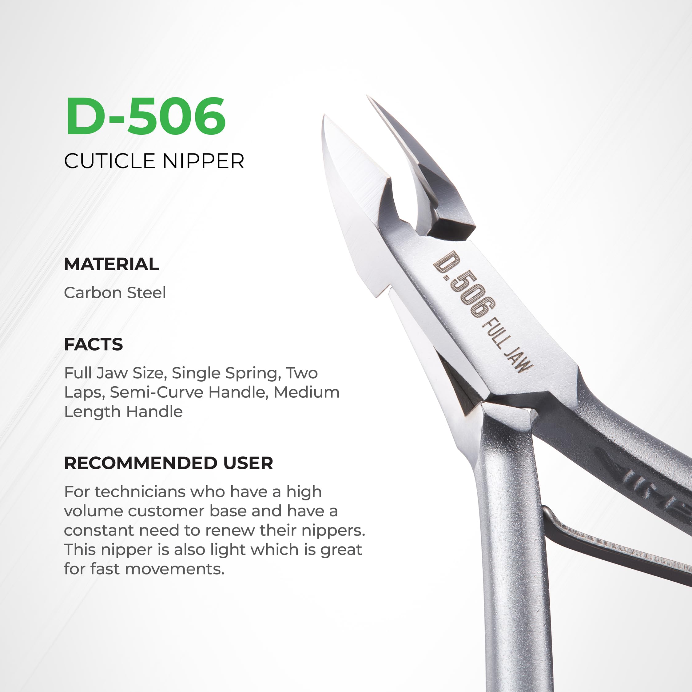 Nghia D-506 grey plated full jaw close-up showing durable edge.