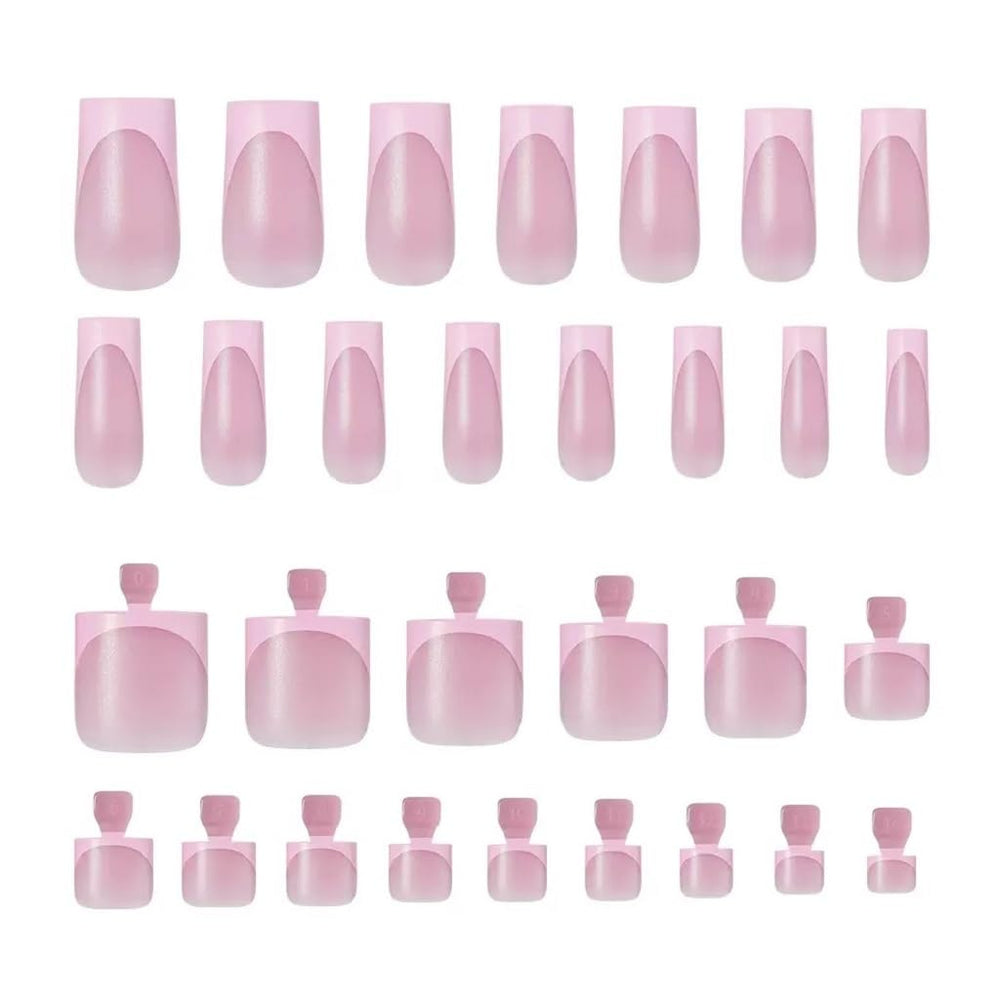 NHIXK uñas postizas para manos y pies en rosa, aspecto coordinado para look completo