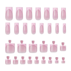 NHIXK uñas postizas para manos y pies en rosa, aspecto coordinado para look completo