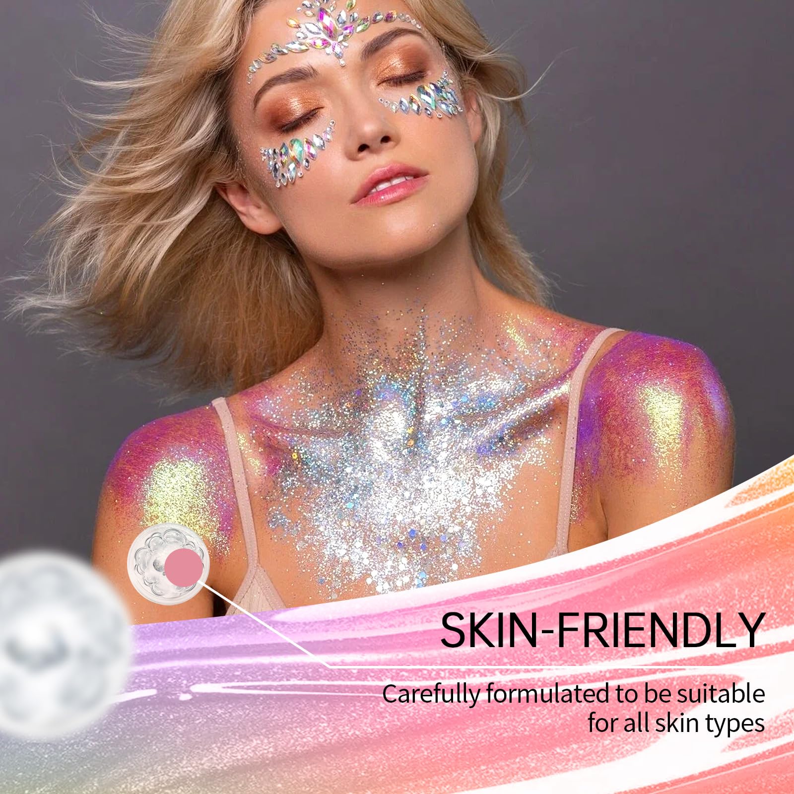 NHIYQF glitter enhances festival and concert looks with radiant color shifts.