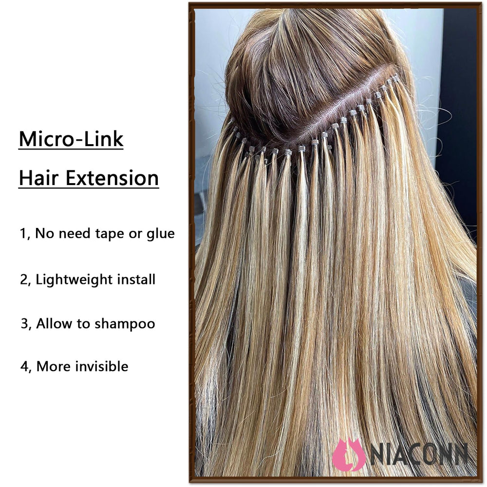 Beads ready for application in a professional hair extension setup