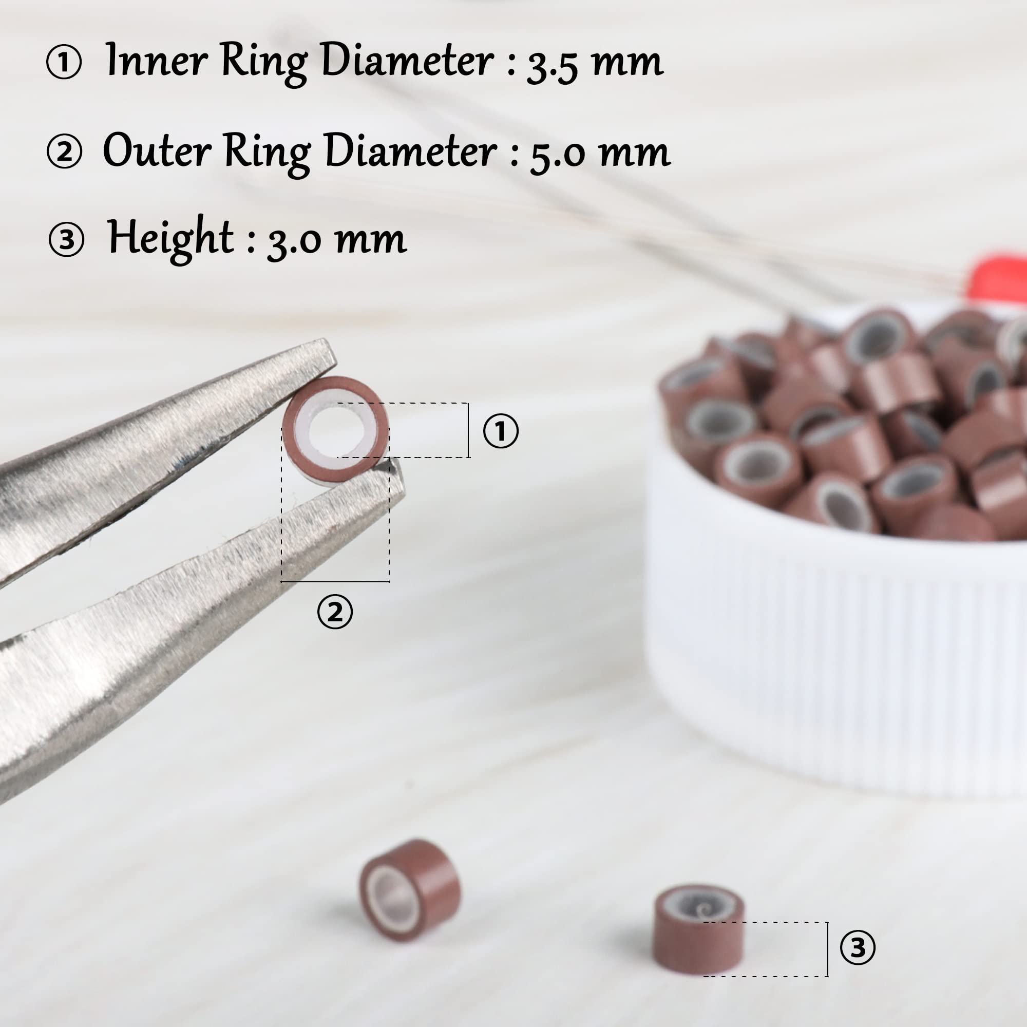 Packaged NIACONN brown micro-link beads ready for salon use