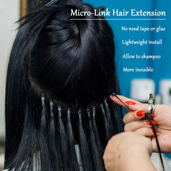 NIACONN beads placed on hair for secure micro link installation.