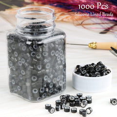 NIACONN beads black bulk pack for salon extensions.