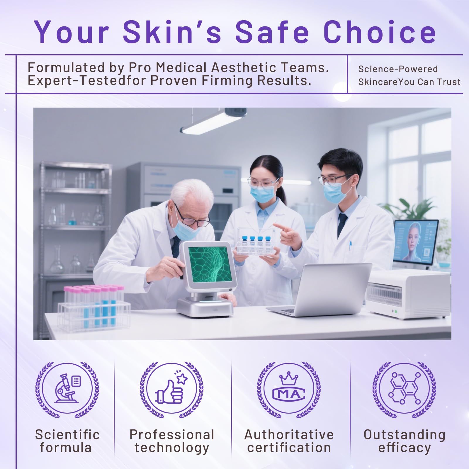 Thigh-area use image emphasizes smoothing and hydration.