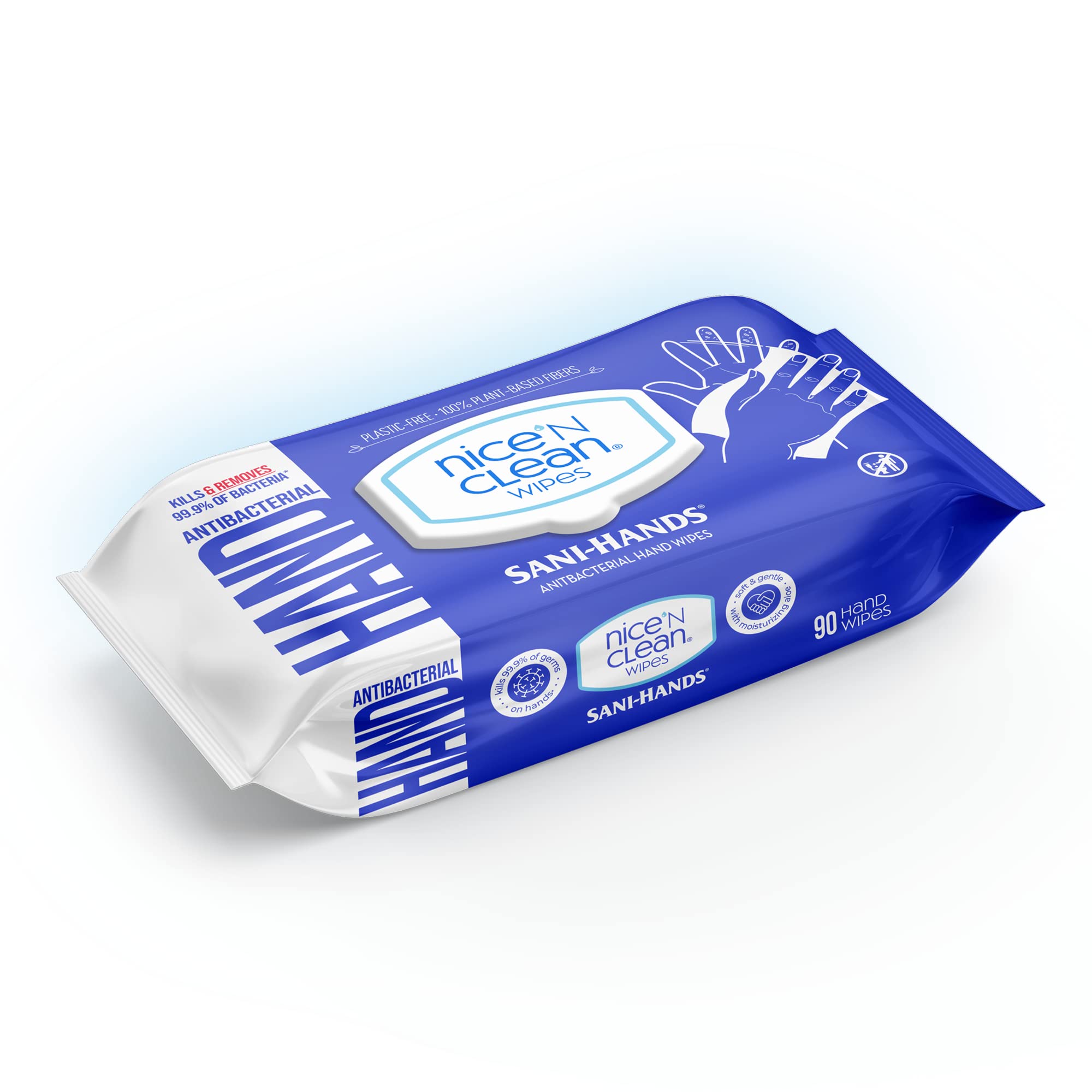 USA-made Nice 'N Clean wipes label highlights quality.