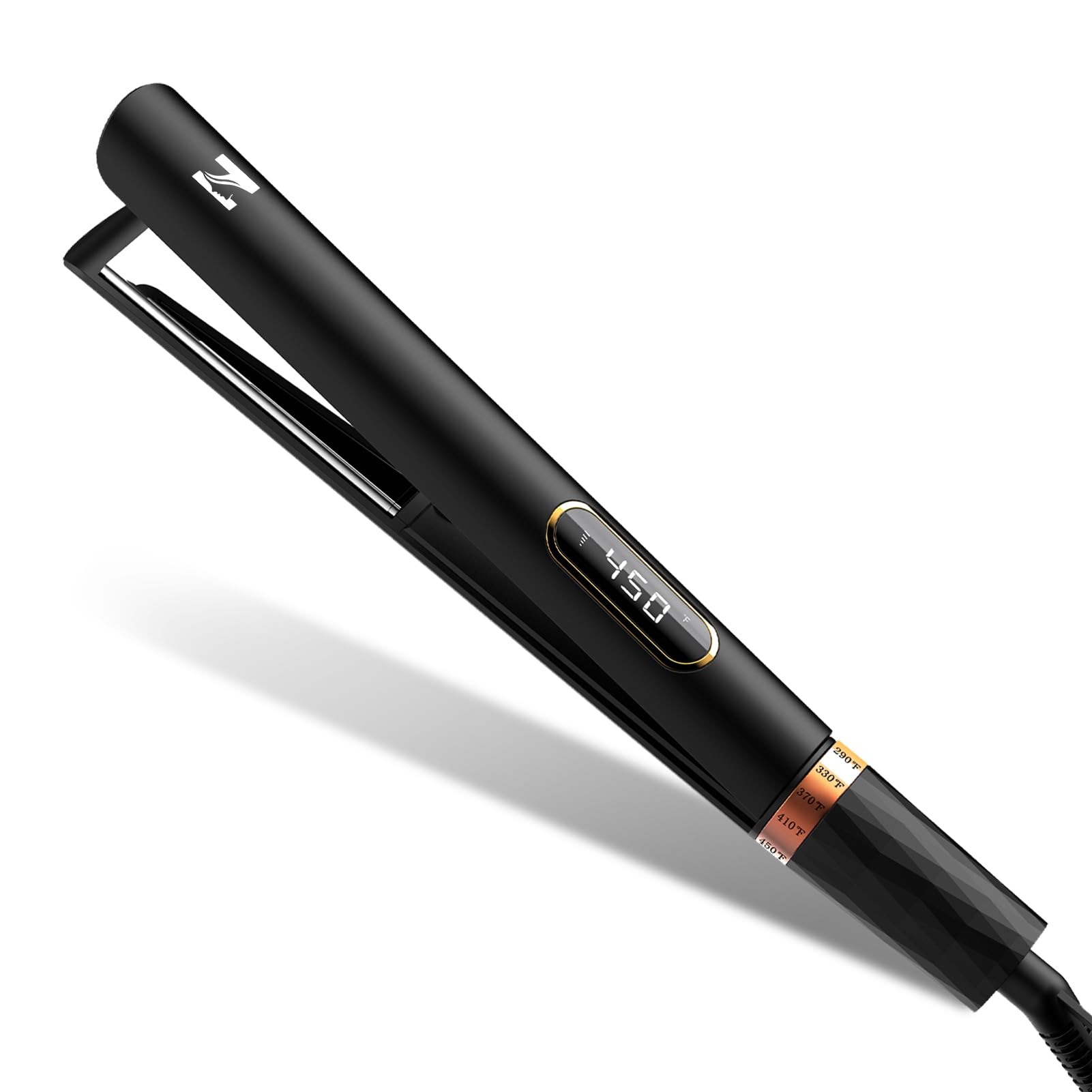 Nicebay 1-inch titanium flat iron with 3D floating plates for smooth, snag-free styling.